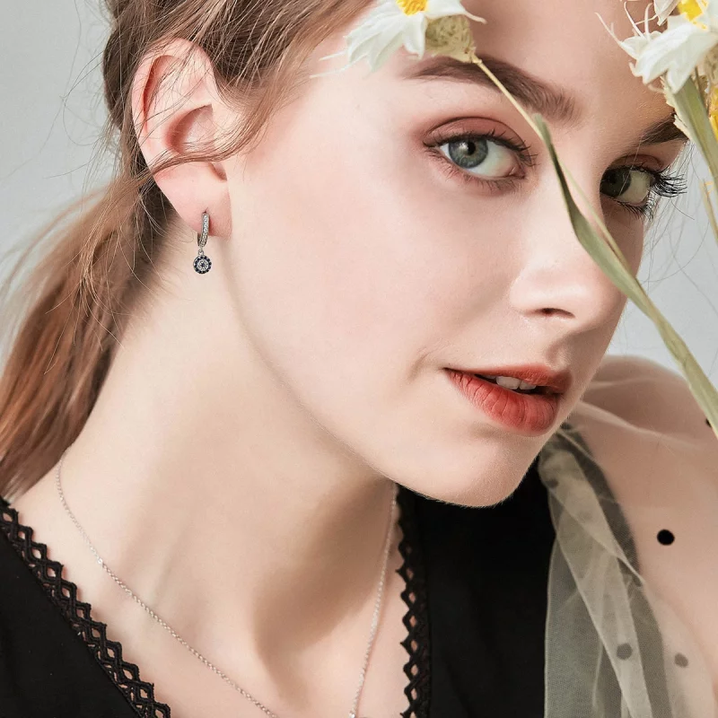 (image pour) Pendants d'Oreilles Style PANDORA Mauvais œil - SCE058 - Afficher 4