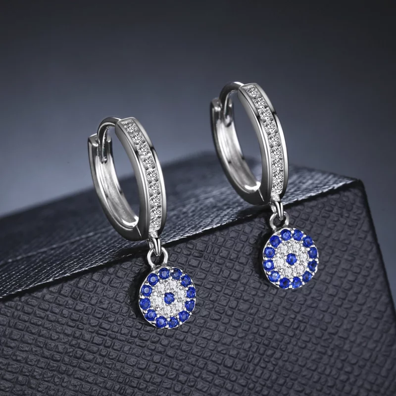 (image pour) Pendants d'Oreilles Style PANDORA Mauvais œil - SCE058 - Afficher 7