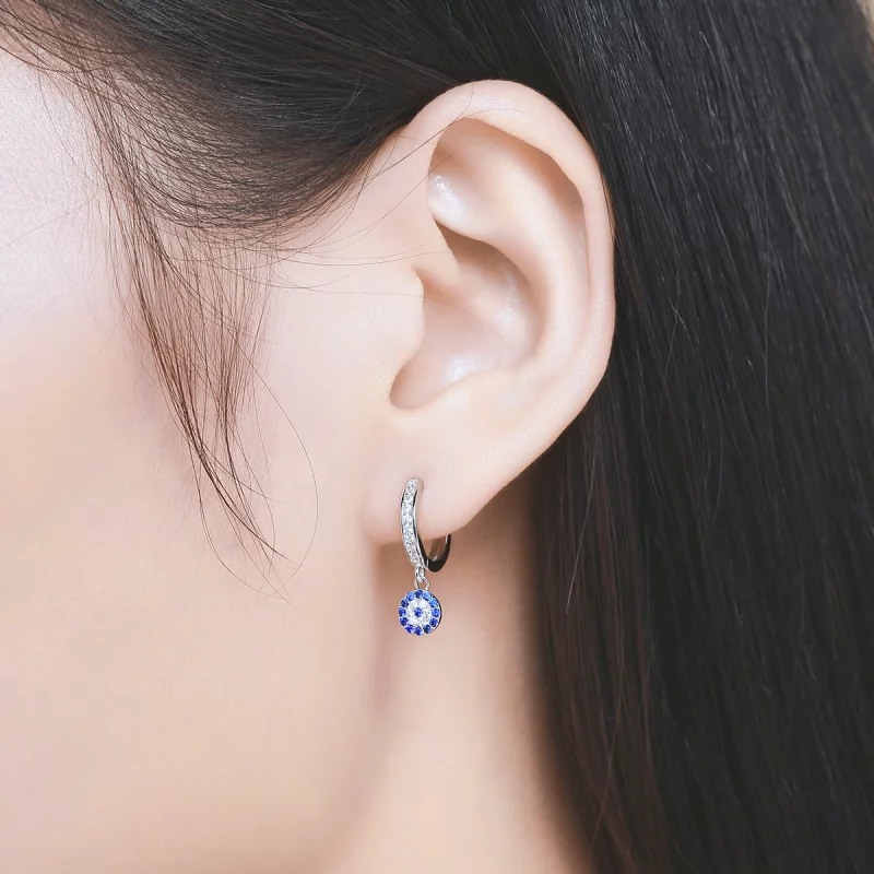 (image pour) Pendants d'Oreilles Style PANDORA Mauvais œil - SCE058 - Afficher 8