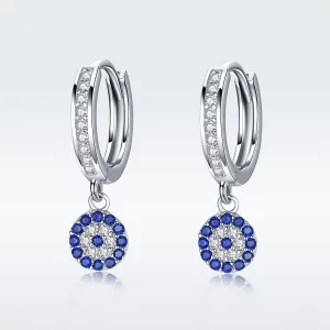(image pour) Pendants d'Oreilles Style PANDORA Mauvais œil - SCE058