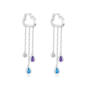 (image pour) Pendants d'Oreilles Style PANDORA Nuages ​​pluvieux - BSE220