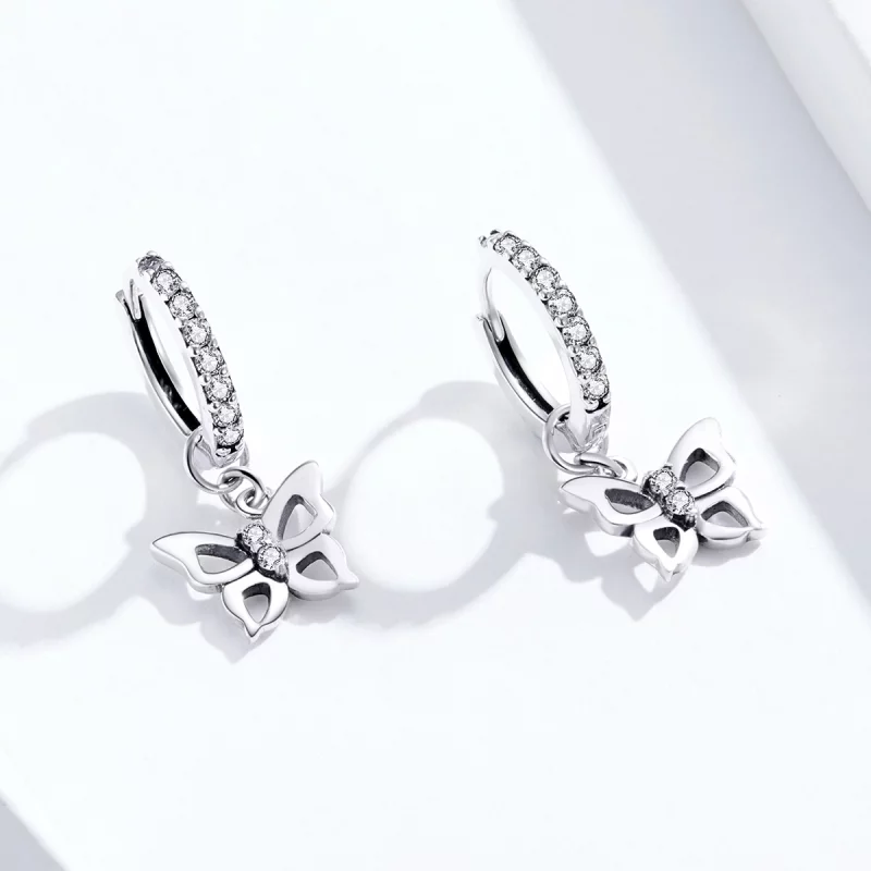 (image pour) Pendants d'Oreilles Style PANDORA Papillon - SCE833 - Afficher 2