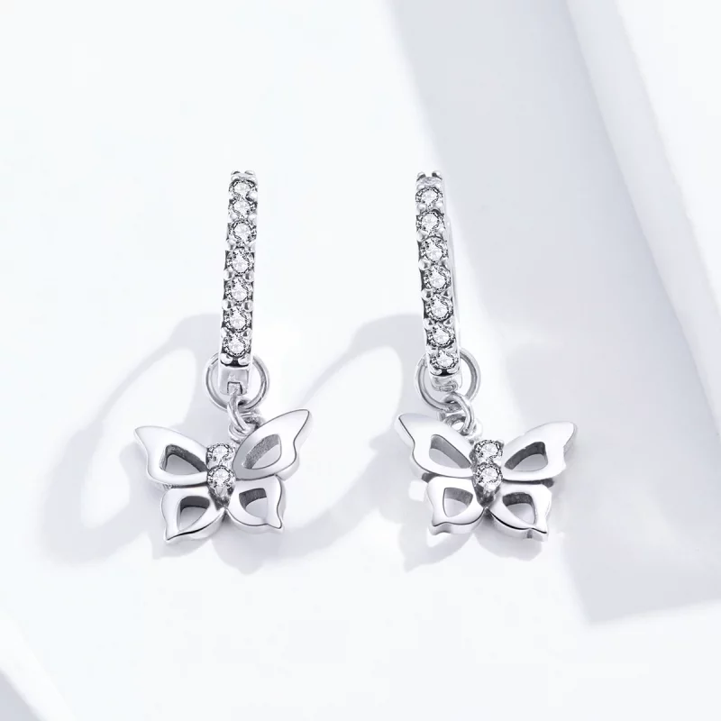 (image pour) Pendants d'Oreilles Style PANDORA Papillon - SCE833 - Afficher 4