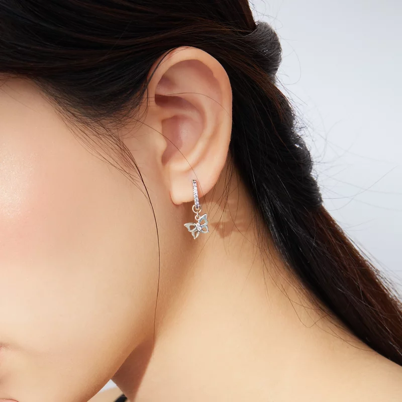 (image pour) Pendants d'Oreilles Style PANDORA Papillon - SCE833 - Afficher 6