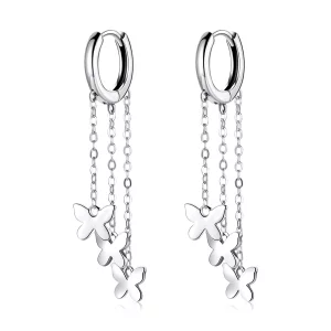 Pendants d'Oreilles Style PANDORA Papillon Tassel - SCE1173 (image pour) Pendants d'Oreilles Style PANDORA Papillon Tassel - SCE1173