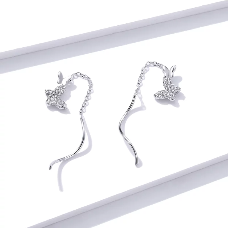 (image pour) Pendants d'Oreilles Style PANDORA Papillons volants - BSE436 - Afficher 2