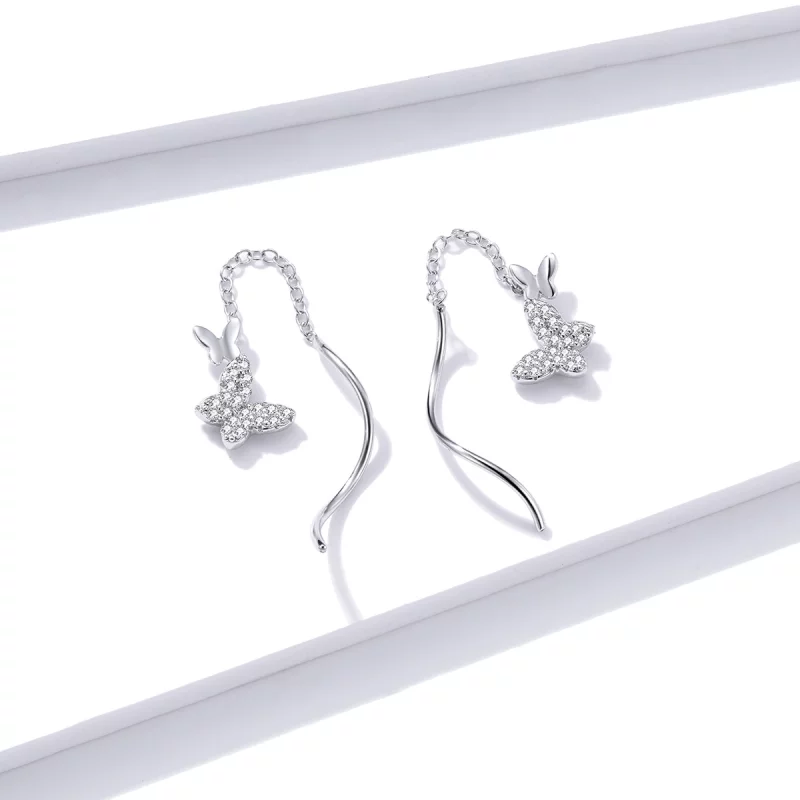 (image pour) Pendants d'Oreilles Style PANDORA Papillons volants - BSE436 - Afficher 4