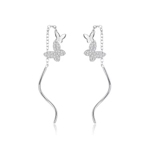 Pendants d'Oreilles Style PANDORA Papillons volants - BSE436 (image pour) Pendants d'Oreilles Style PANDORA Papillons volants - BSE436
