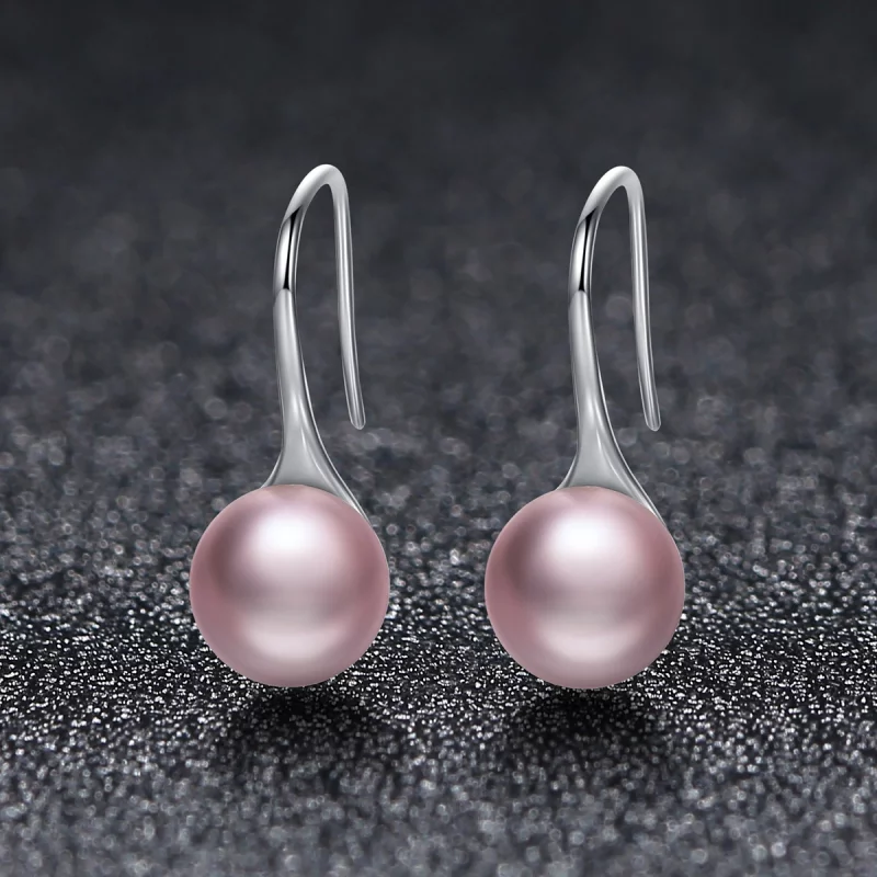 (image pour) Pendants d'Oreilles Style PANDORA Perle rose - SCE145 - Afficher 4