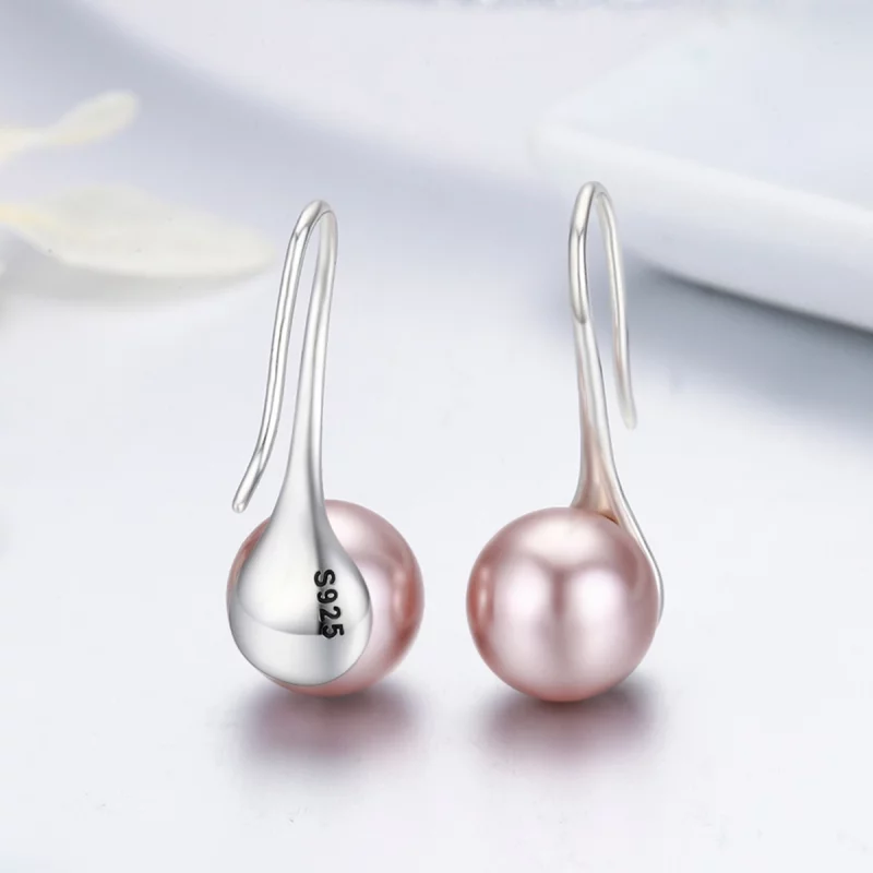 (image pour) Pendants d'Oreilles Style PANDORA Perle rose - SCE145 - Afficher 6