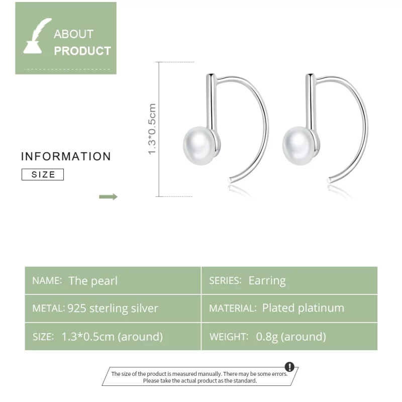 (image pour) Pendants d'Oreilles Style PANDORA perle - SCE604-A - Afficher 3