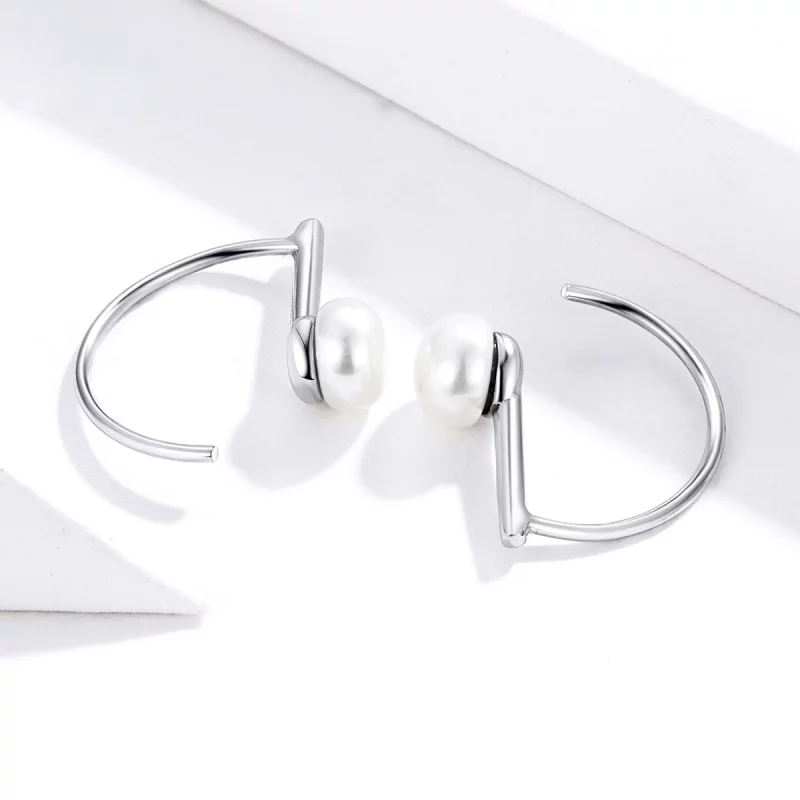 (image pour) Pendants d'Oreilles Style PANDORA perle - SCE604-A - Afficher 5