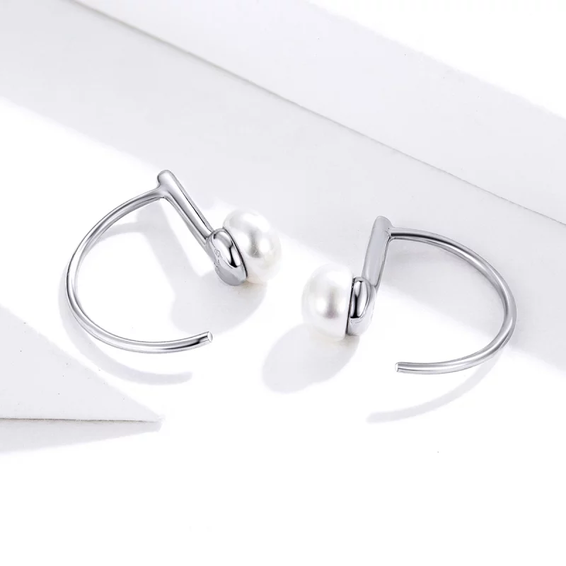(image pour) Pendants d'Oreilles Style PANDORA perle - SCE604-A - Afficher 6