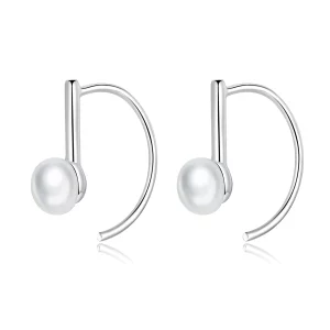 (image pour) Pendants d'Oreilles Style PANDORA perle - SCE604-A