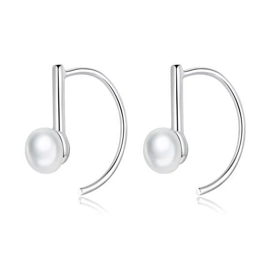 (image pour) Pendants d'Oreilles Style PANDORA perle - SCE604-A