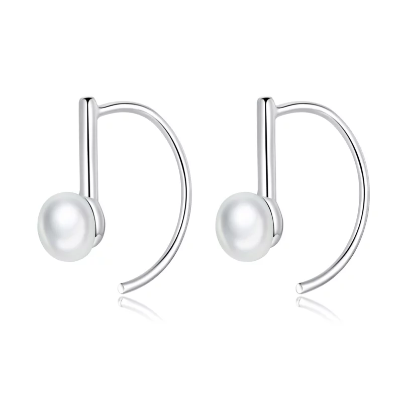 (image pour) Pendants d'Oreilles Style PANDORA perle - SCE604-A