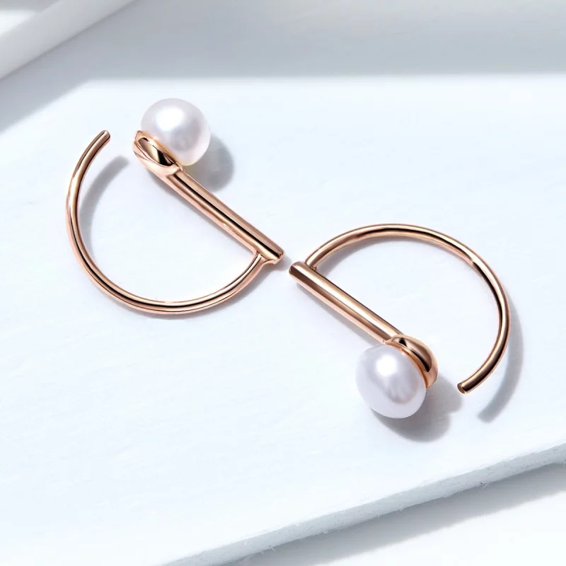 (image pour) Pendants d'Oreilles Style PANDORA perle - SCE604 - Afficher 5