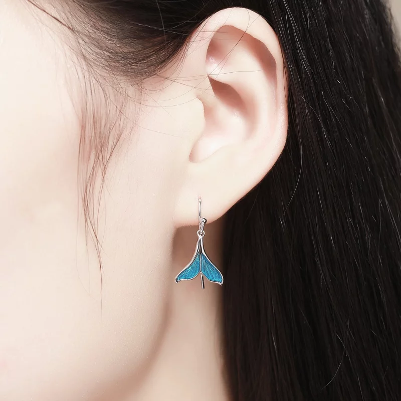 (image pour) Pendants d'Oreilles Style PANDORA Queue de poisson - SCE065 - Afficher 7