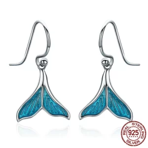 (image pour) Pendants d'Oreilles Style PANDORA Queue de poisson - SCE065