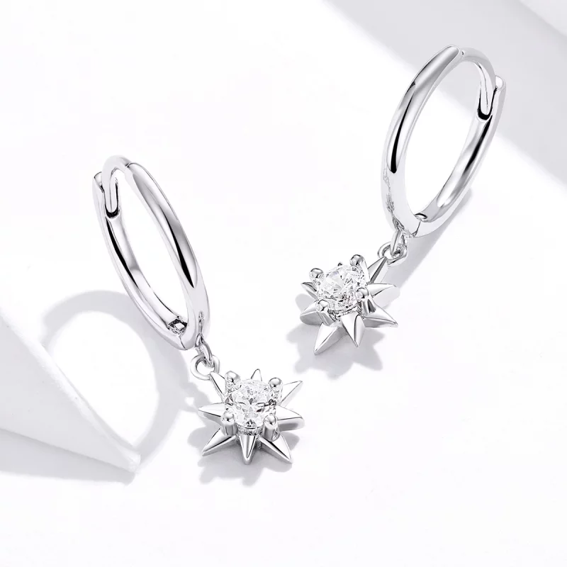 (image pour) Pendants d'Oreilles Style PANDORA Star - SCE759 - Afficher 4