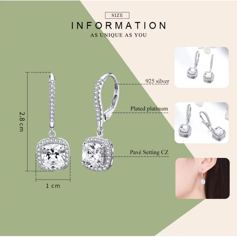 (image pour) Pendants d'Oreilles Style PANDORA Temps brillant - SCE520 - Afficher 3