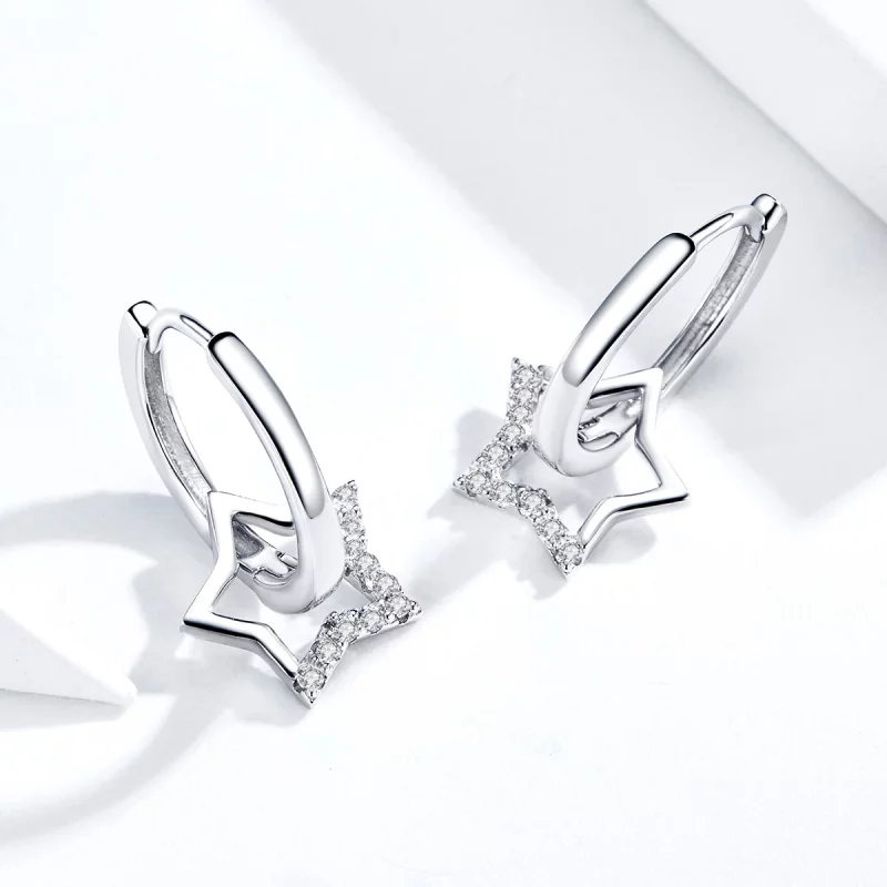 (image pour) Pendants d'Oreilles Style PANDORA Étoilé - BSE276 - Afficher 2