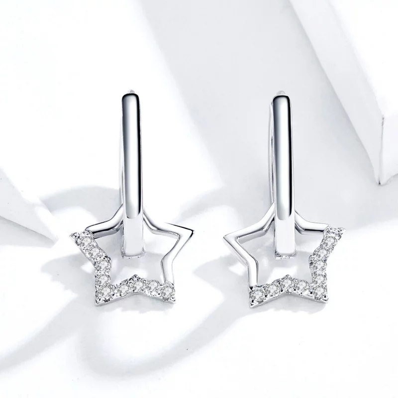(image pour) Pendants d'Oreilles Style PANDORA Étoilé - BSE276 - Afficher 3