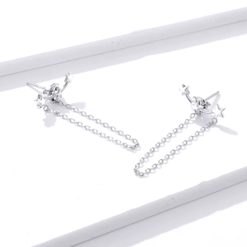 (image pour) Pendants d'Oreilles Style PANDORA Étoilé - BSE361 - Afficher 3
