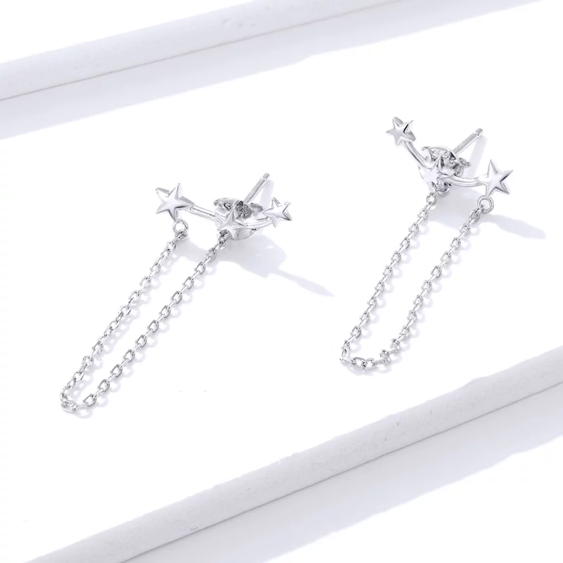 (image pour) Pendants d'Oreilles Style PANDORA Étoilé - BSE361 - Afficher 4