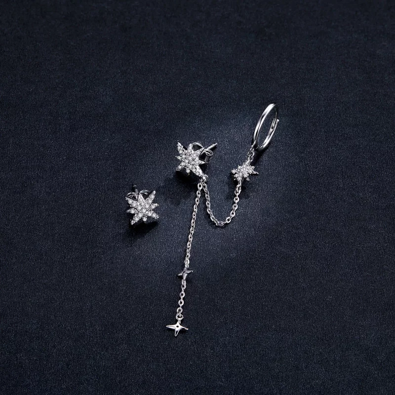 (image pour) Pendants d'Oreilles Style PANDORA Étoiles brillantes - BSE433 - Afficher 5