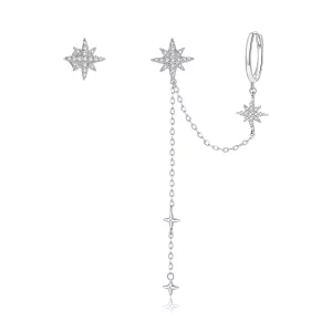 Pendants d'Oreilles Style PANDORA Étoiles brillantes - BSE433 (image pour) Pendants d'Oreilles Style PANDORA Étoiles brillantes - BSE433