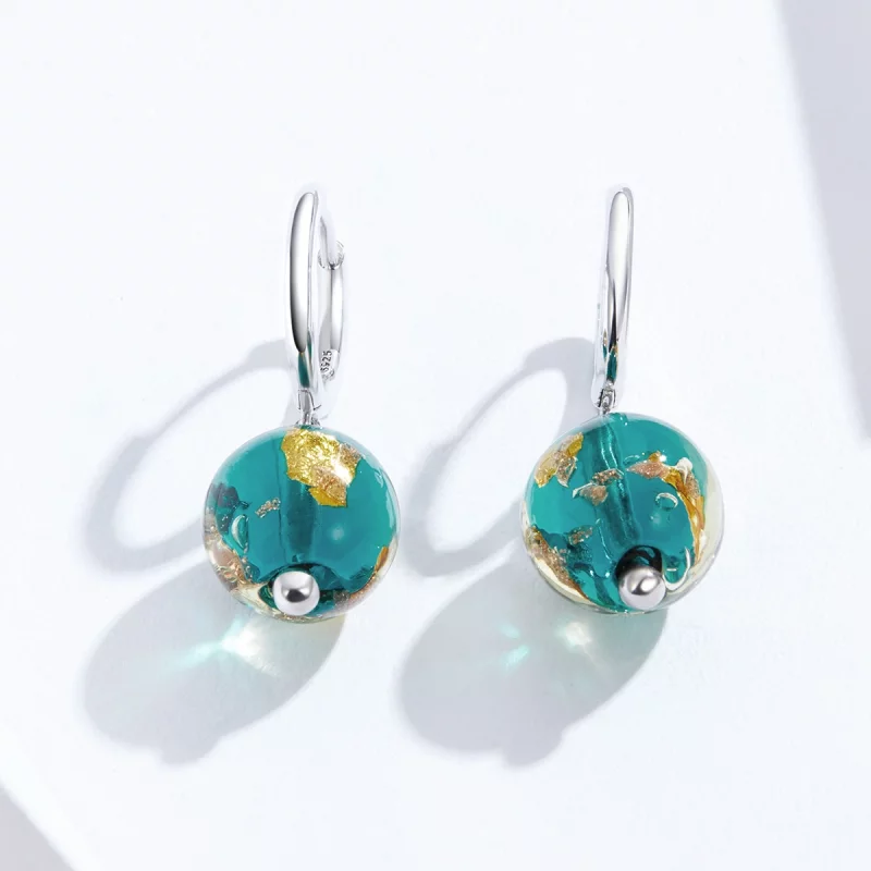 (image pour) Pendants d'Oreilles Style PANDORA Verre de rêve - SCE817 - Afficher 2