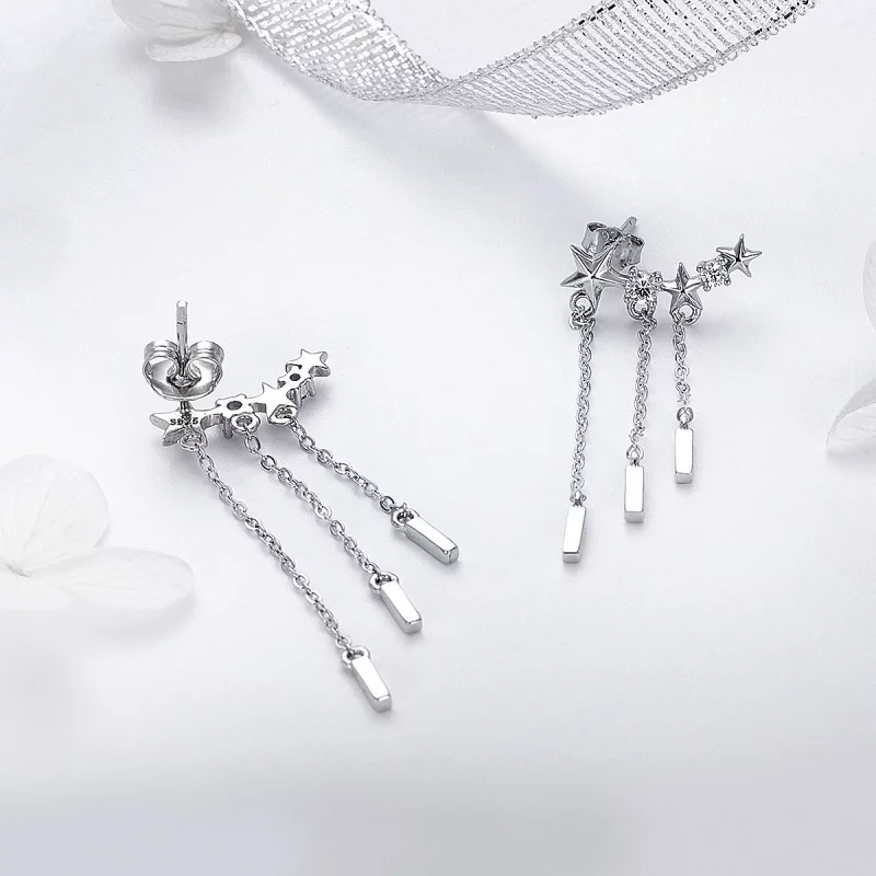 (image pour) Boucles d'oreilles pendantes de style Pandora avec amour météore - SCE399 - Afficher 3