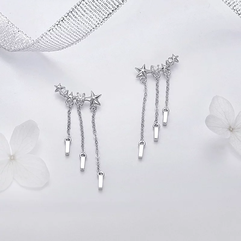 (image pour) Boucles d'oreilles pendantes de style Pandora avec amour météore - SCE399 - Afficher 4