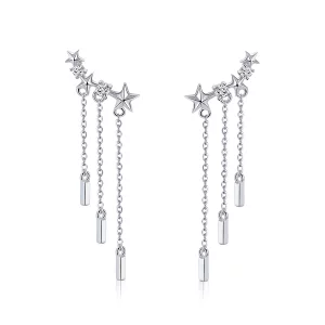 (image pour) Boucles d'oreilles pendantes de style Pandora avec amour météore - SCE399