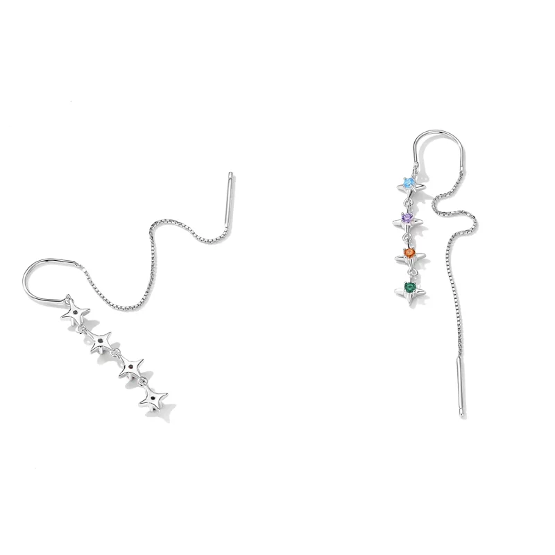 (image pour) Boucles d'oreilles pendantes en zirconium étoilé de style Pandora - SCE1420 - Afficher 4