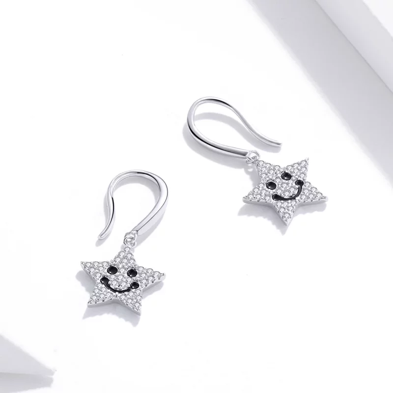(image pour) Boucles d'oreilles pendantes Pandora Style Smile Star - SCE946 - Afficher 2