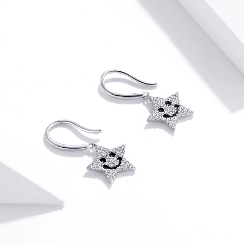 (image pour) Boucles d'oreilles pendantes Pandora Style Smile Star - SCE946 - Afficher 3
