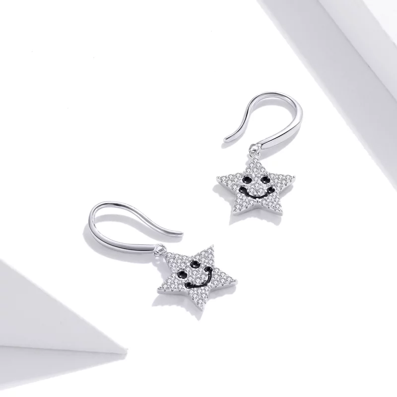 (image pour) Boucles d'oreilles pendantes Pandora Style Smile Star - SCE946 - Afficher 4