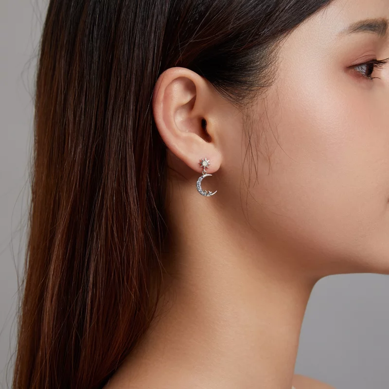 (image pour) Boucles d'oreilles pendantes Pandora Style Wear Stars and Wear Moon - SCE1239 - Afficher 5