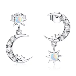 Boucles d'oreilles pendantes Pandora Style Wear Stars and Wear Moon - SCE1239 (image pour) Boucles d'oreilles pendantes Pandora Style Wear Stars and Wear Moon - SCE1239
