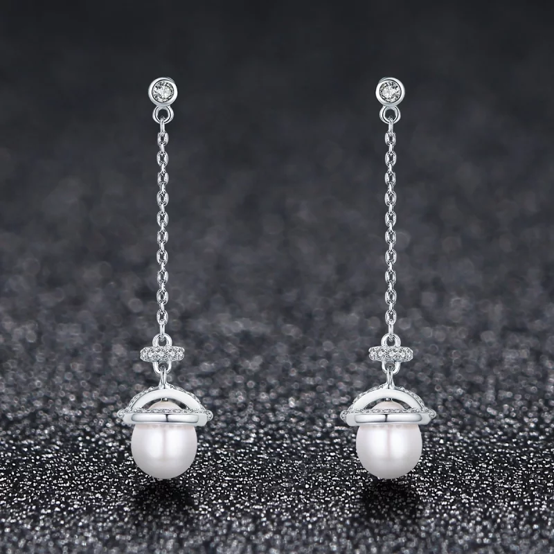 (image pour) Boucles d'oreilles pendantes romantiques mélodieuses de style Pandora - VSE125 - Afficher 2