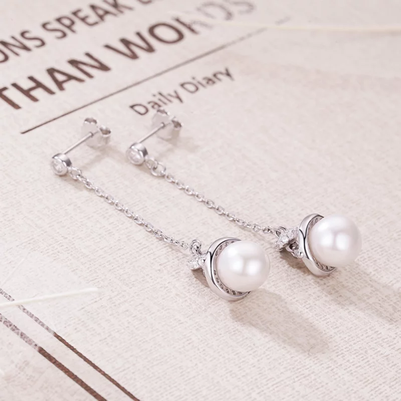 (image pour) Boucles d'oreilles pendantes romantiques mélodieuses de style Pandora - VSE125 - Afficher 3