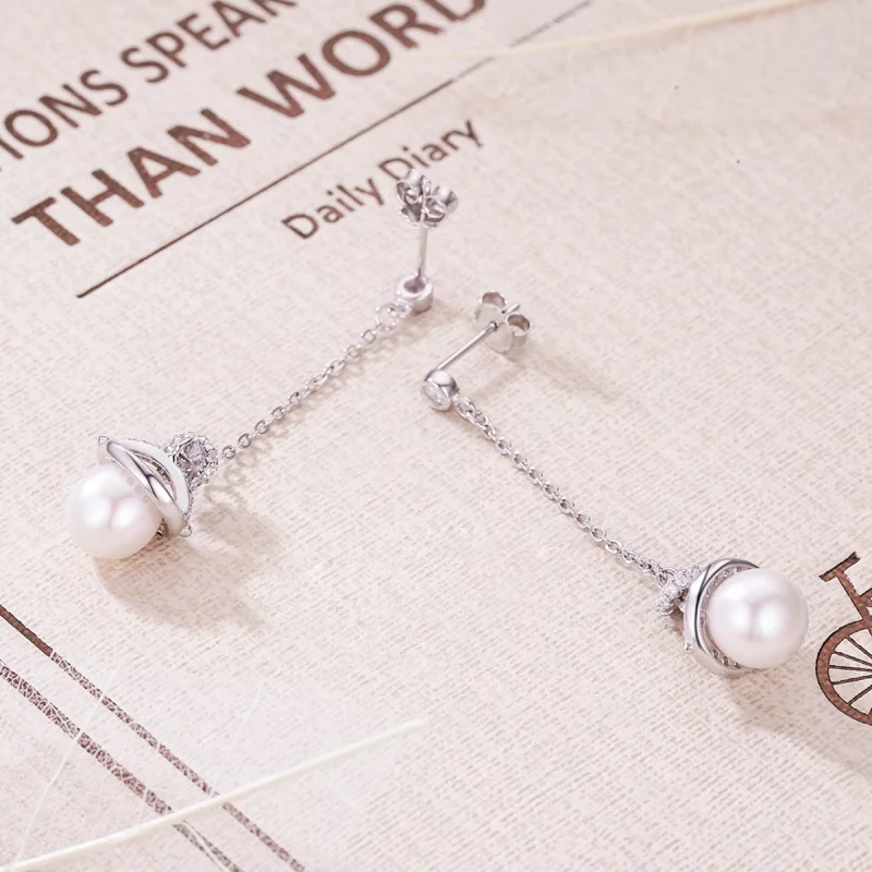 (image pour) Boucles d'oreilles pendantes romantiques mélodieuses de style Pandora - VSE125 - Afficher 4