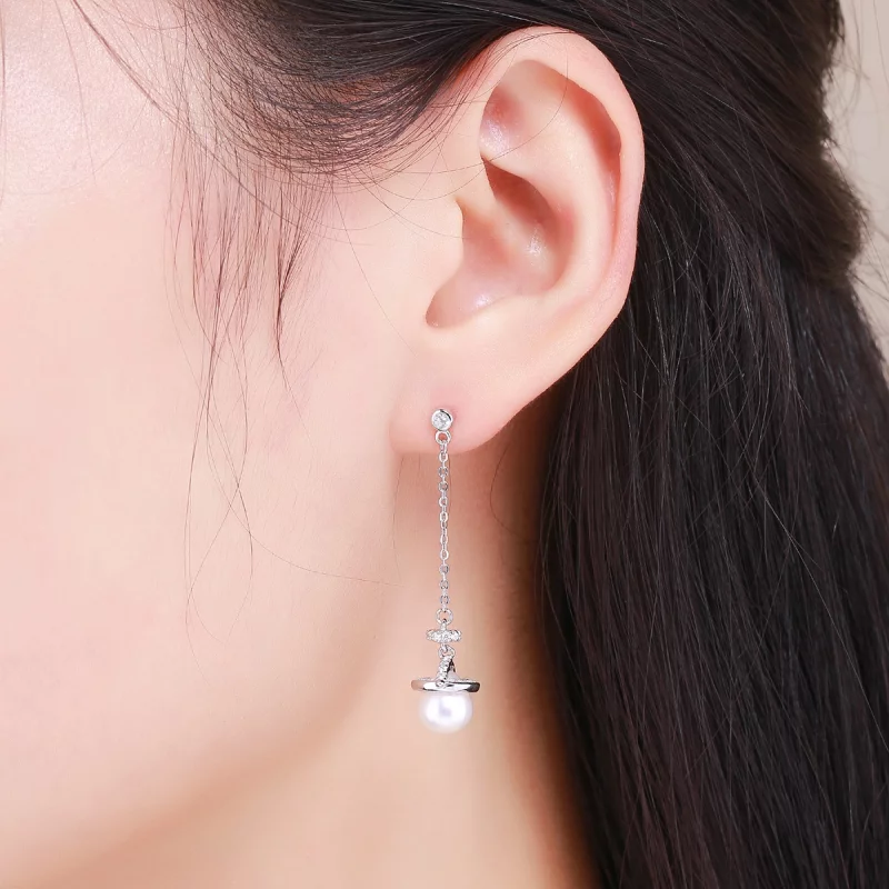 (image pour) Boucles d'oreilles pendantes romantiques mélodieuses de style Pandora - VSE125 - Afficher 6