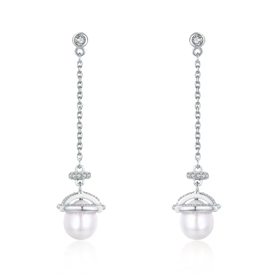 (image pour) Boucles d'oreilles pendantes romantiques mélodieuses de style Pandora - VSE125