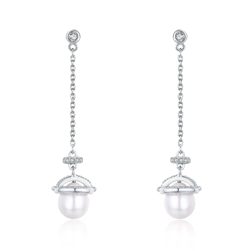 (image pour) Boucles d'oreilles pendantes romantiques mélodieuses de style Pandora - VSE125