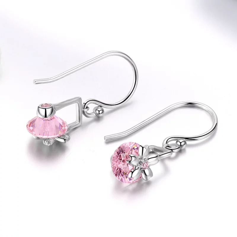 (image pour) Boucles d'oreilles pendantes style Pandora avec motifs de fleurs de cerisier - B - Afficher 4