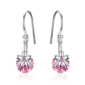 (image pour) Boucles d'oreilles pendantes style Pandora avec motifs de fleurs de cerisier - BSE039