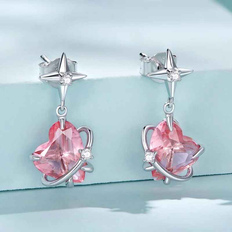 (image pour) Boucles d'oreilles pendantes style Pandora avec planète pour fille - SCE1502 - Afficher 2